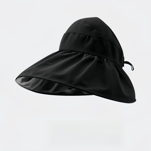 UV protection full face folding bucket hat (black) - naotstore