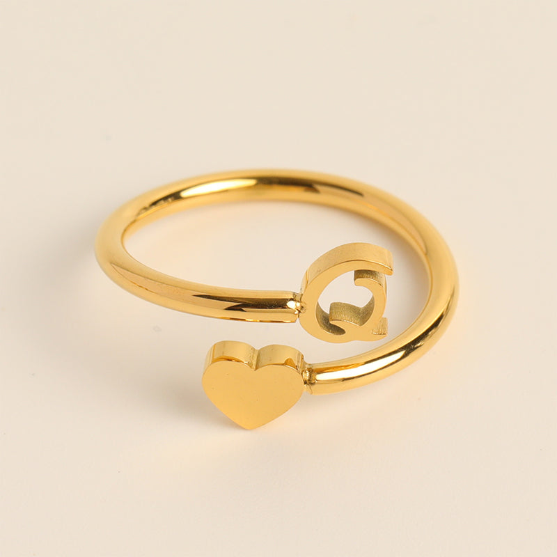 Dainty Initial Heart Ring - naotstore