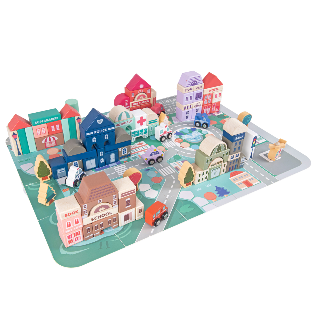 🔥Last day! 💥Special sale - Wooden City Building Blocks Set