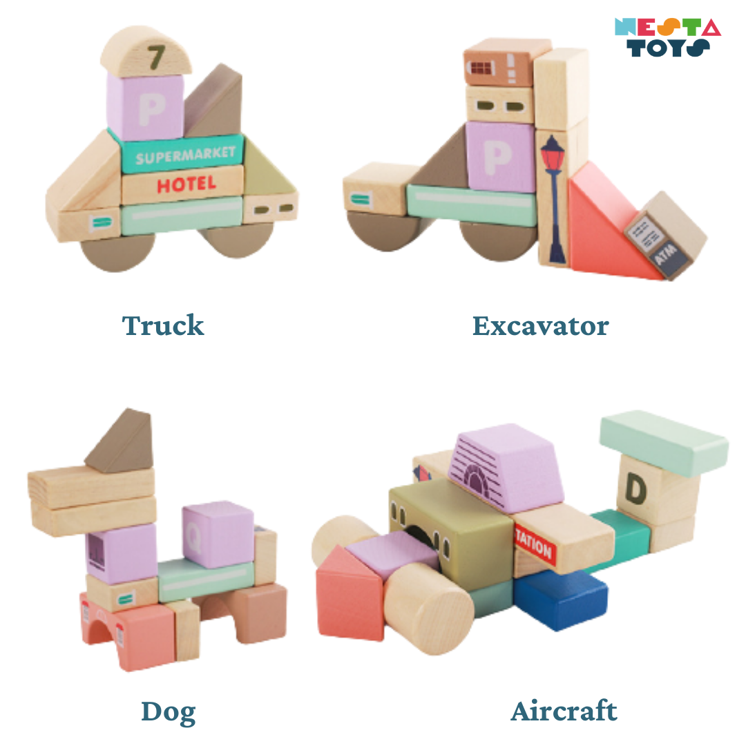 🔥Last day! 💥Special sale - Wooden City Building Blocks Set