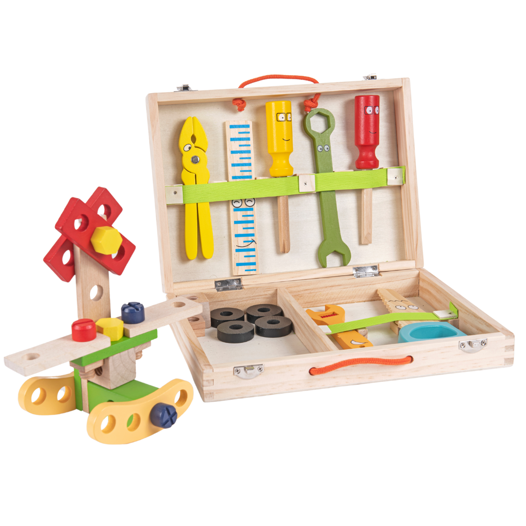 🎁Last day! 💥Special sale - Wooden Tool Kit Set with Tool Box