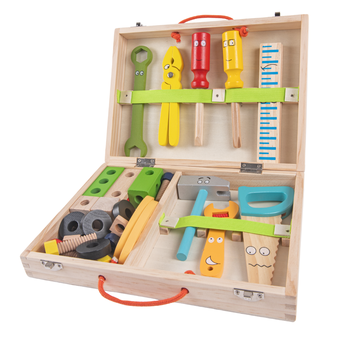 🎁Last day! 💥Special sale - Wooden Tool Kit Set with Tool Box