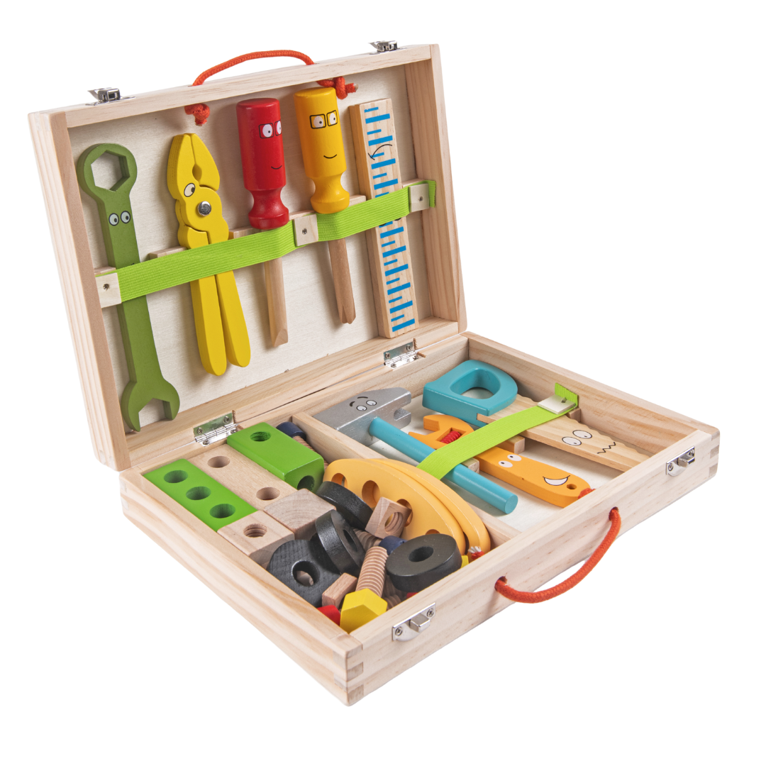 🎁Last day! 💥Special sale - Wooden Tool Kit Set with Tool Box