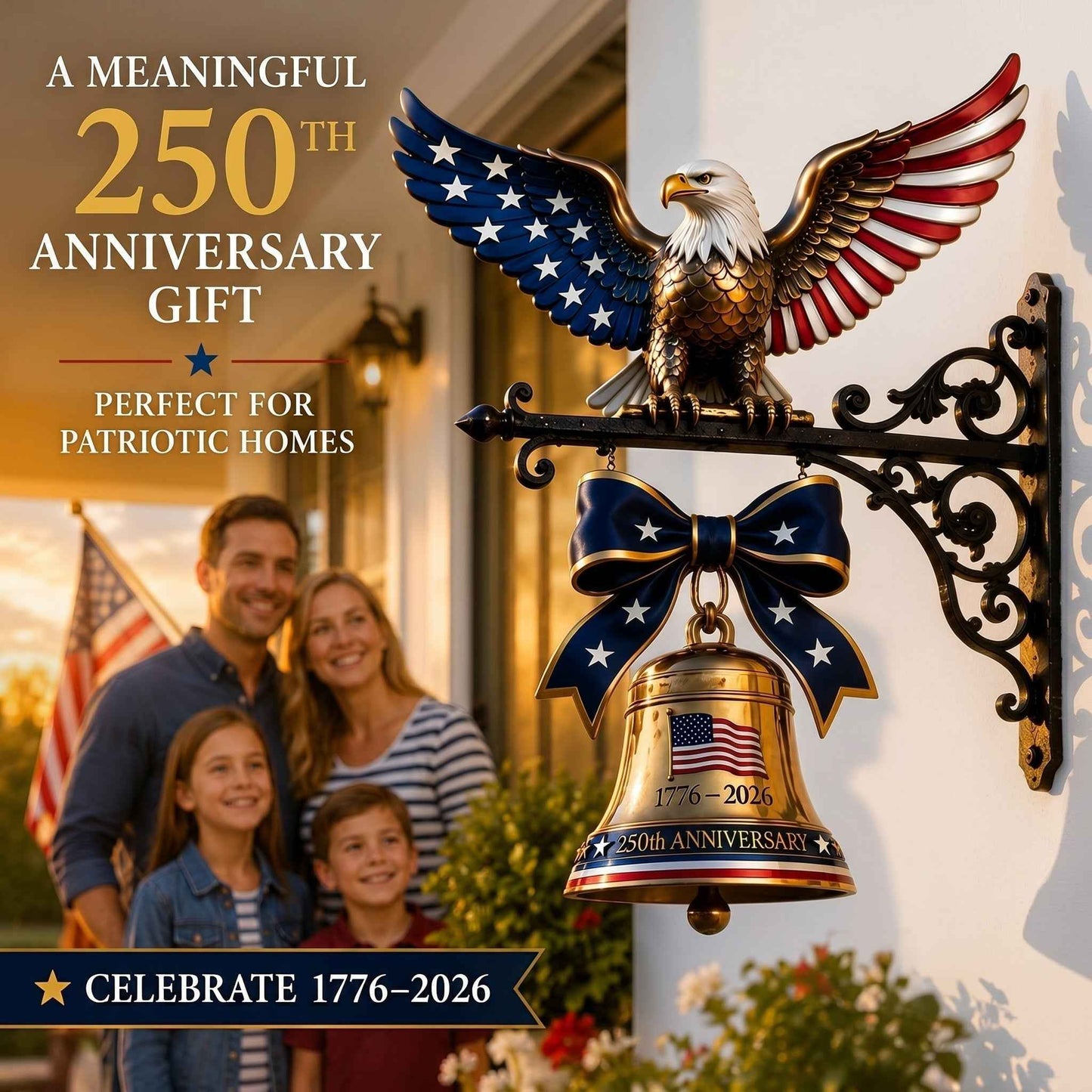🔔🦅Spirit of Liberty Eagle Bell | 1776–2026 America Semiquincentennial Decor
