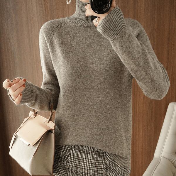 ✨This month's best-selling products💥Women;S Solid Turtleneck Cashmere Knit Sweater - naotstore