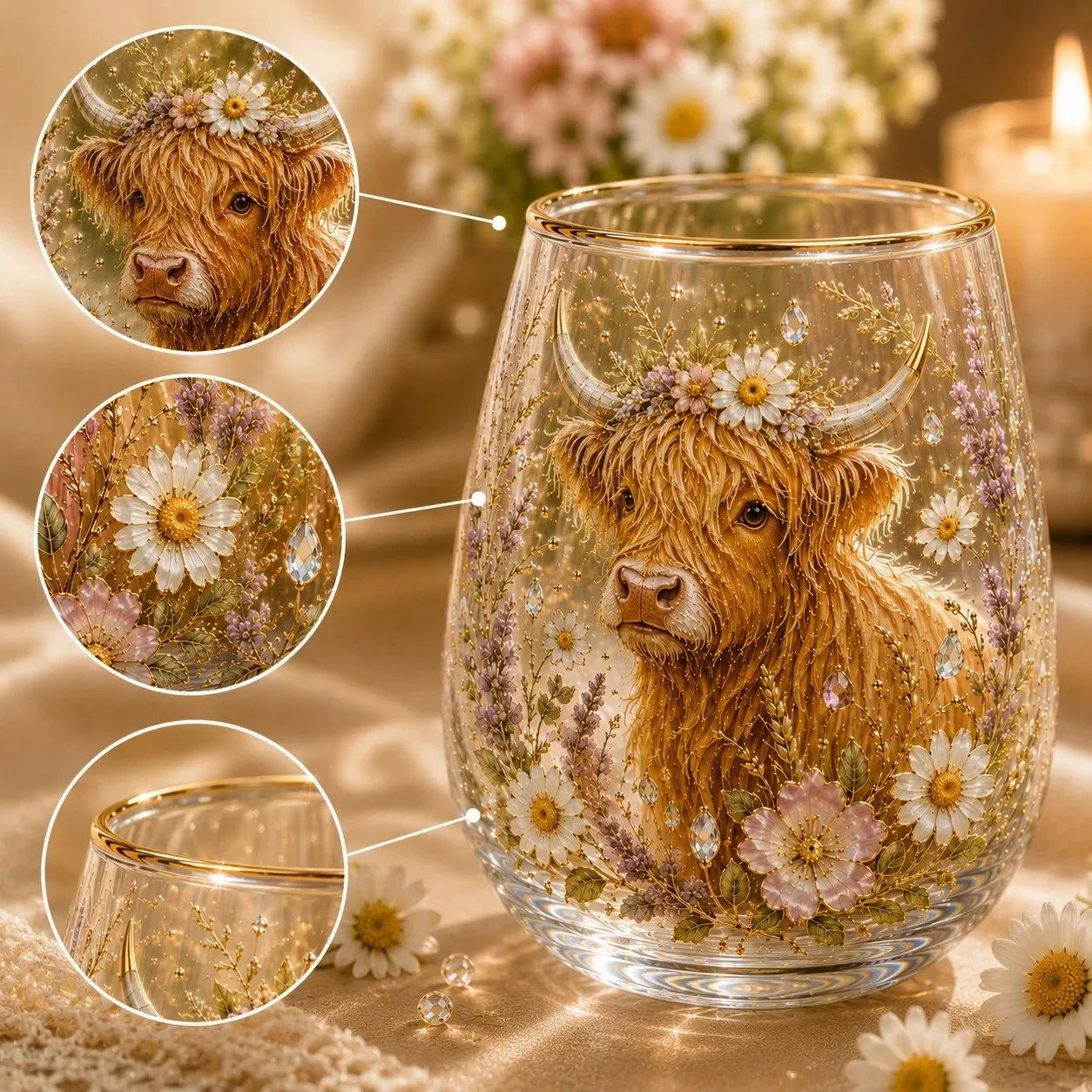 ☀️🌻Limited Edition Sunshine Garden Floral Glass