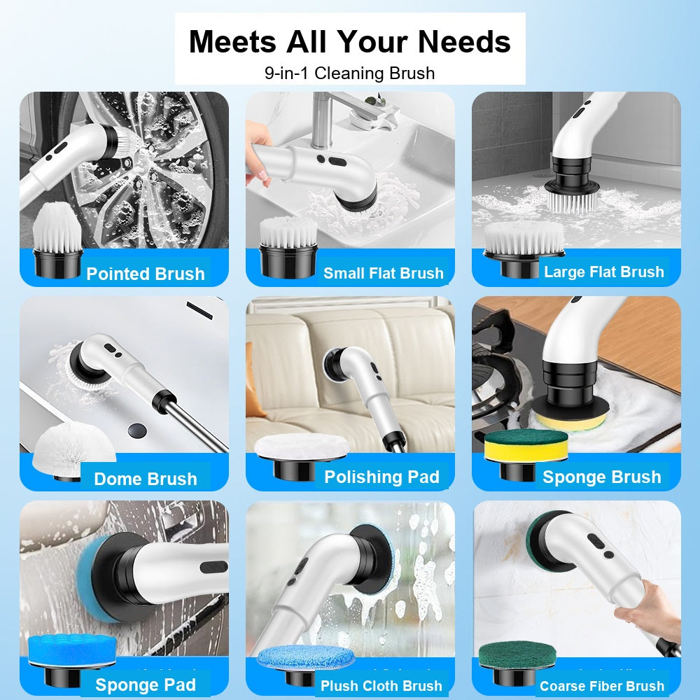 🧹Nine-piece🧹 multi-functional fully automatic handheld electric floor cleaning brush set
