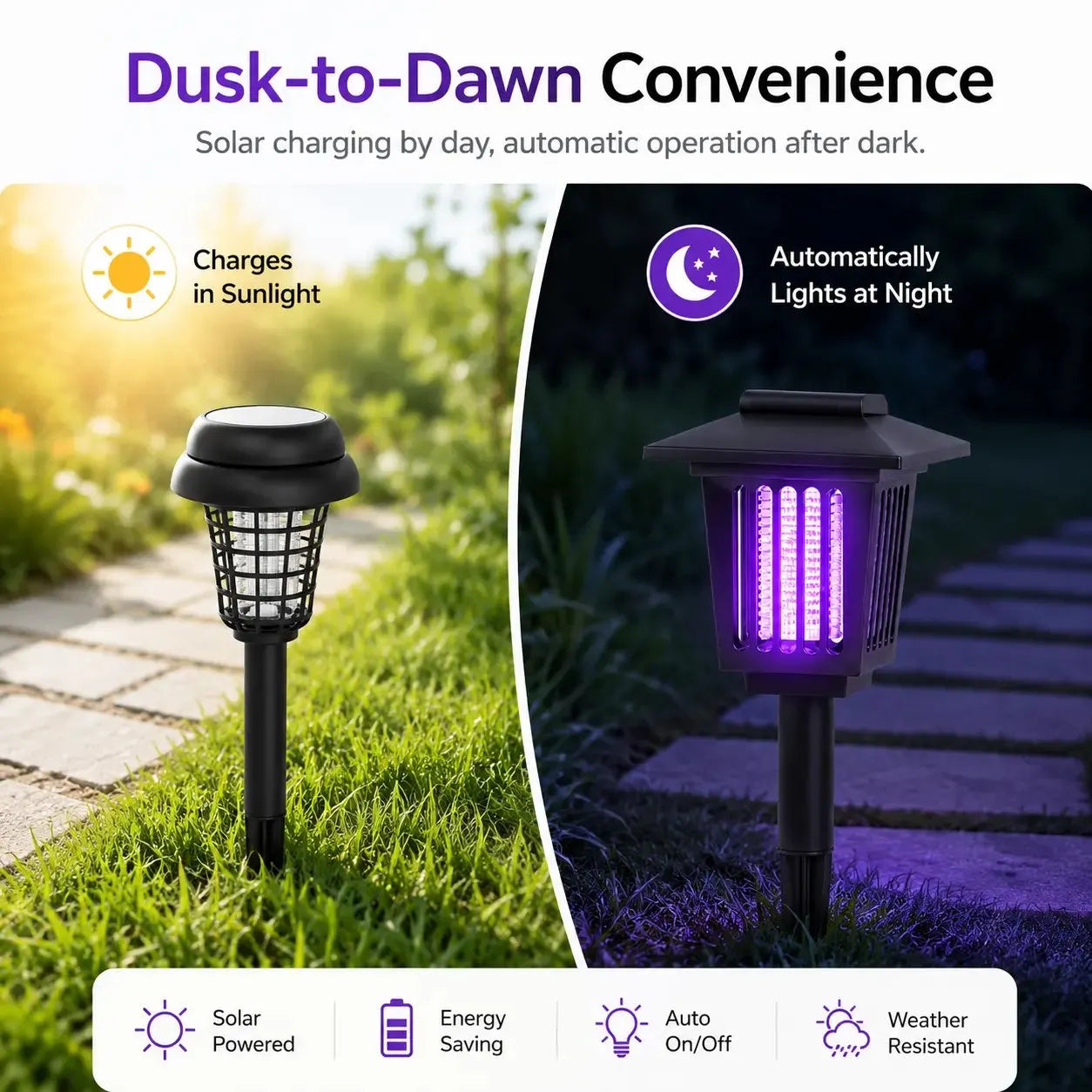 ☀️🦟Outdoor solar-powered UV mosquito killer lamp