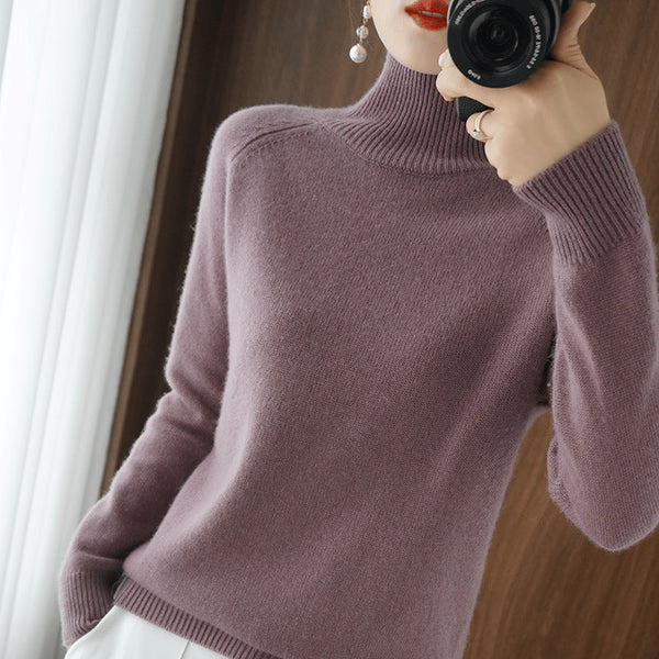 ✨This month's best-selling products💥Women;S Solid Turtleneck Cashmere Knit Sweater - naotstore