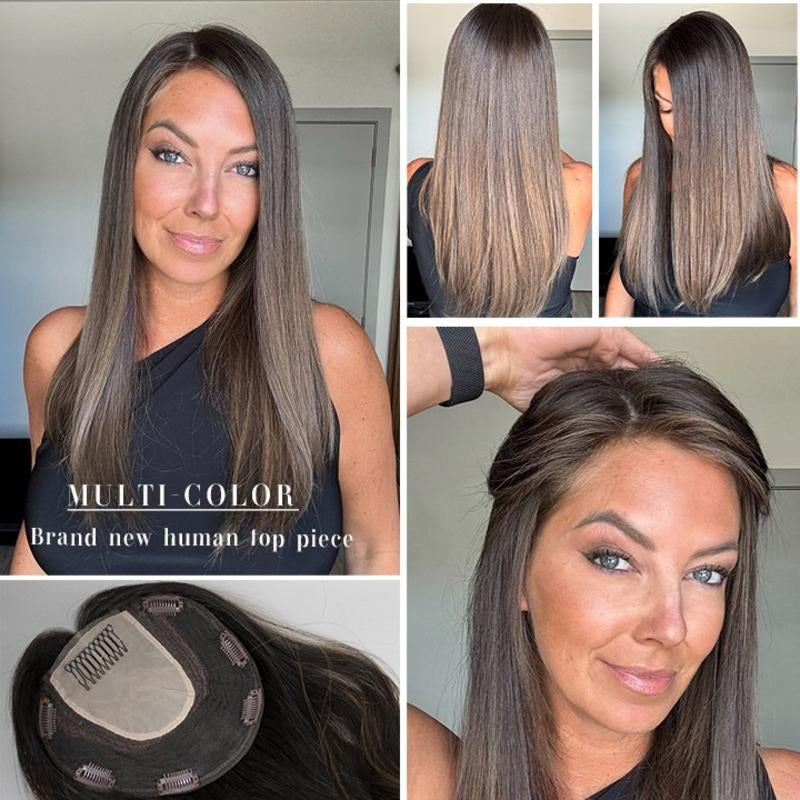 Seamless silk hairpiece for women to cover hair loss.
