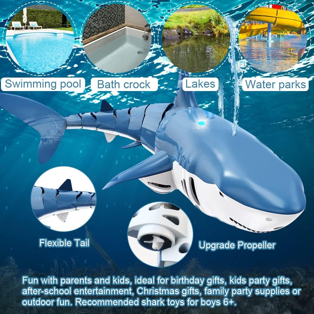 🎁Hottest recommendations - Remote Control Shark Toy with Light &Spray - naotstore