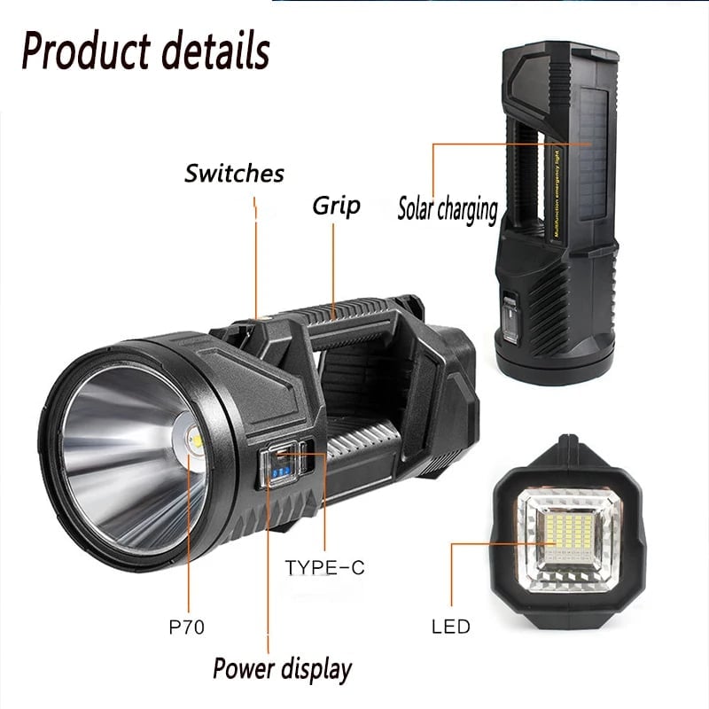 🔥🎁Last day! -55% off🔥New German 1000000 lumens Waterproof Spot Lights Handheld Large searchlight - naotstore