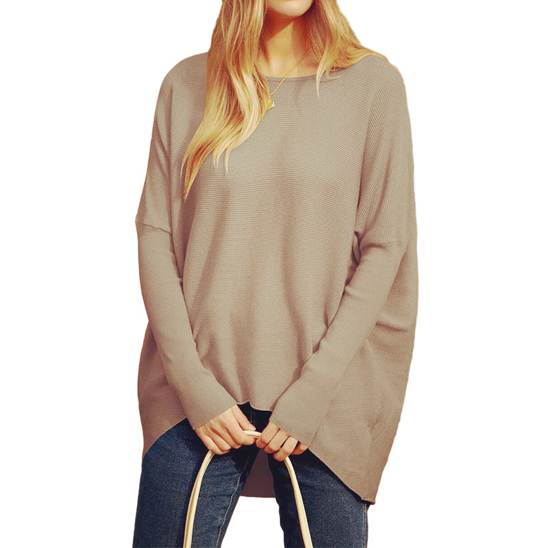 🤣Last day! 💥Special sale - Women's Irregular Oversized Dolman Sleeve Knitted Pullover - naotstore