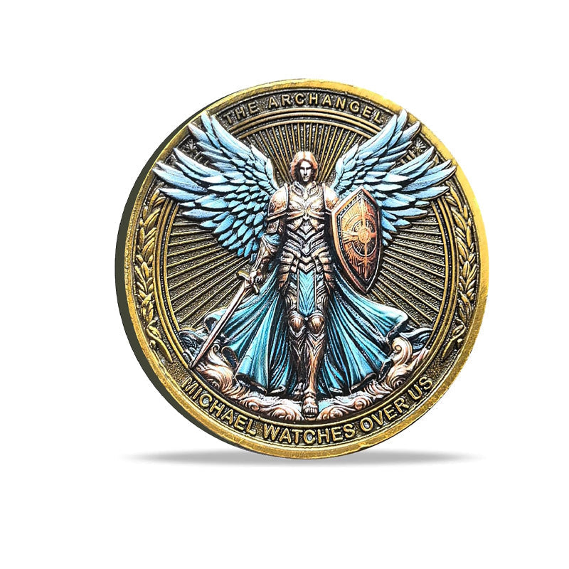 🔥Last day! 💥Special sale - The Archangel Michael Watches Over Us Challenge Coin - naotstore