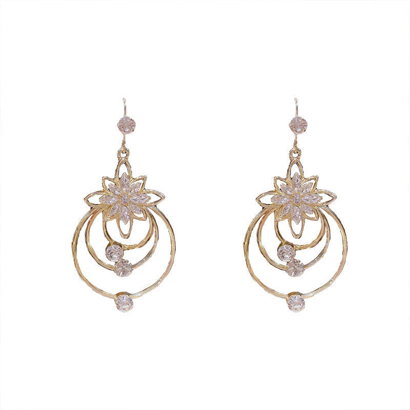 🔥Last day! 💥Special sale - Crystal Lotus Three Hoop Earrings - naotstore