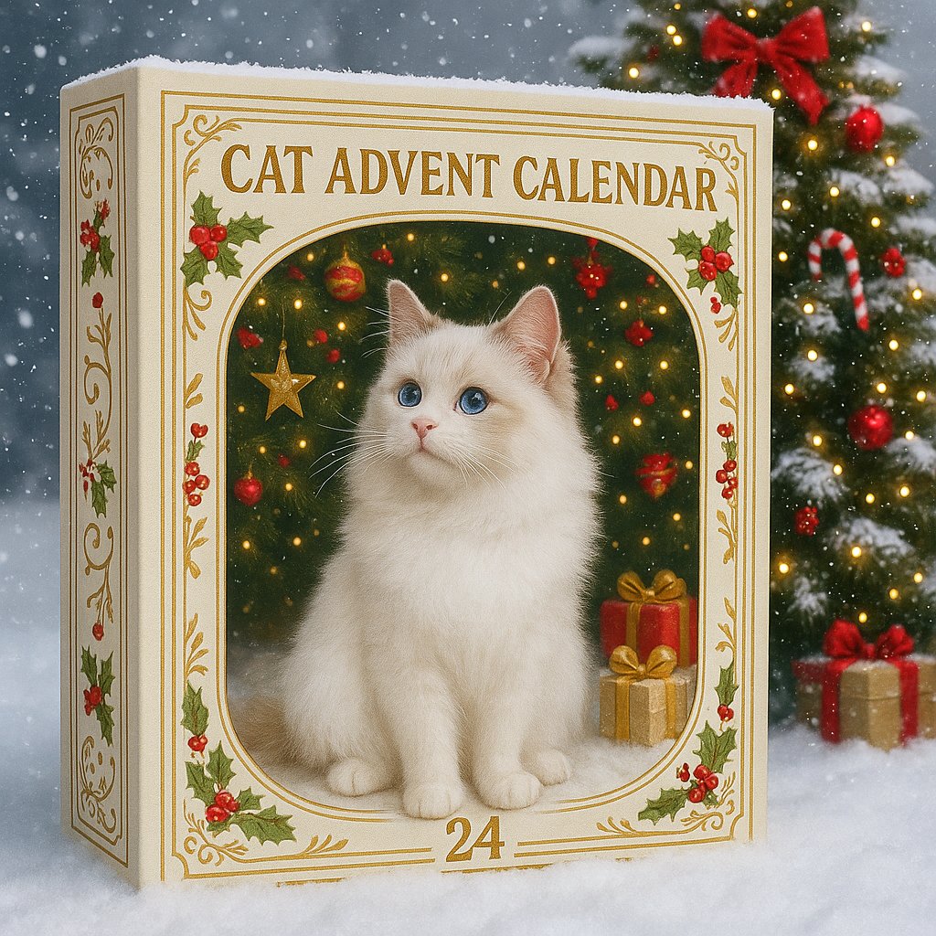 💥24‑Day Christmas Countdown Calendar🐱 Adorable Cat Tree Ornaments