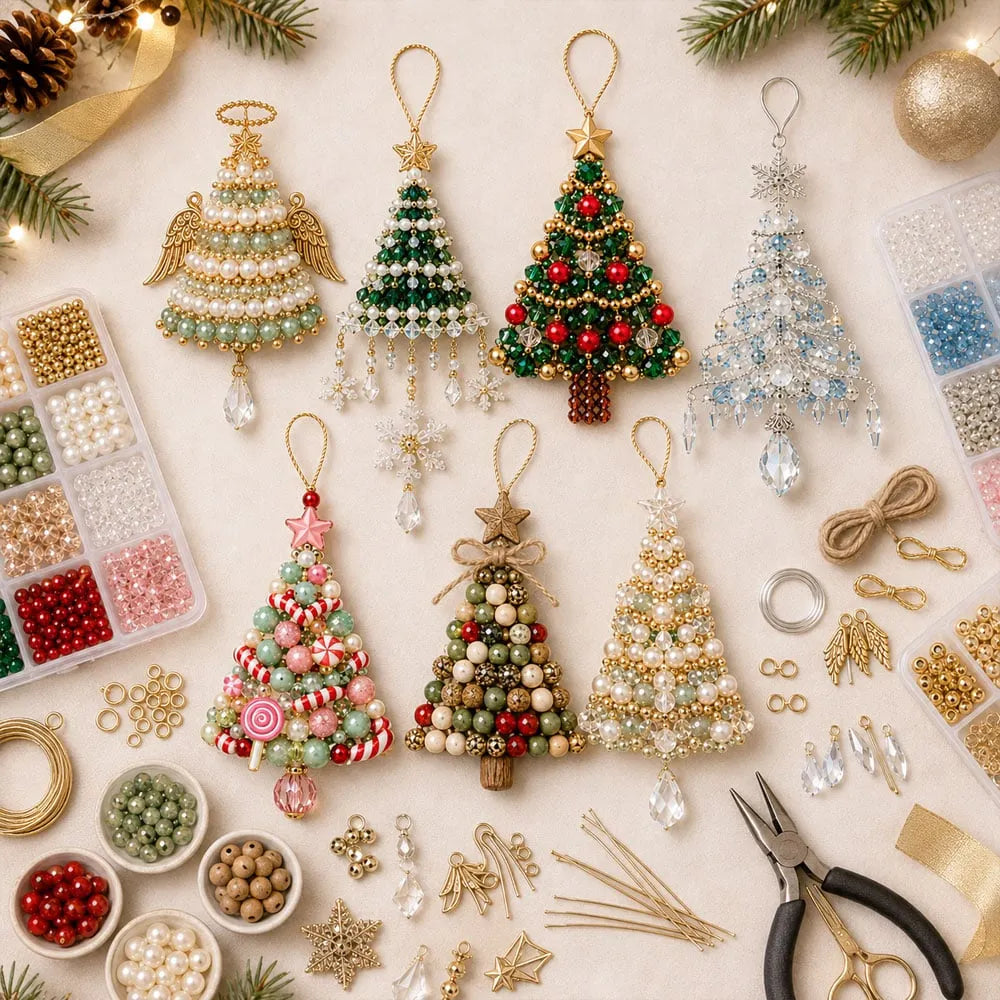 ✨🌲DIY Christmas Tree Beaded Ornament Kit｜Fun Holiday Craft