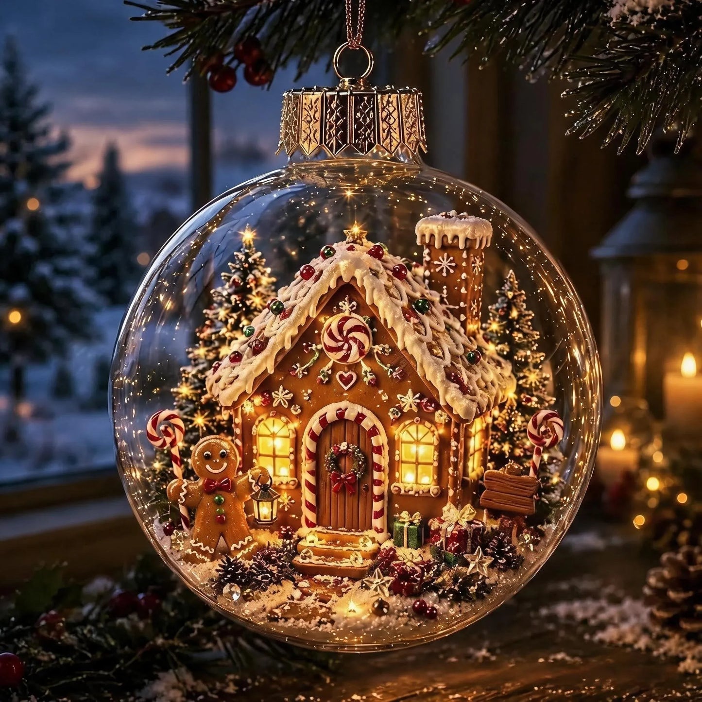 🎄Glowing Christmas Diorama Ornament✨Tiny Winter World Decor