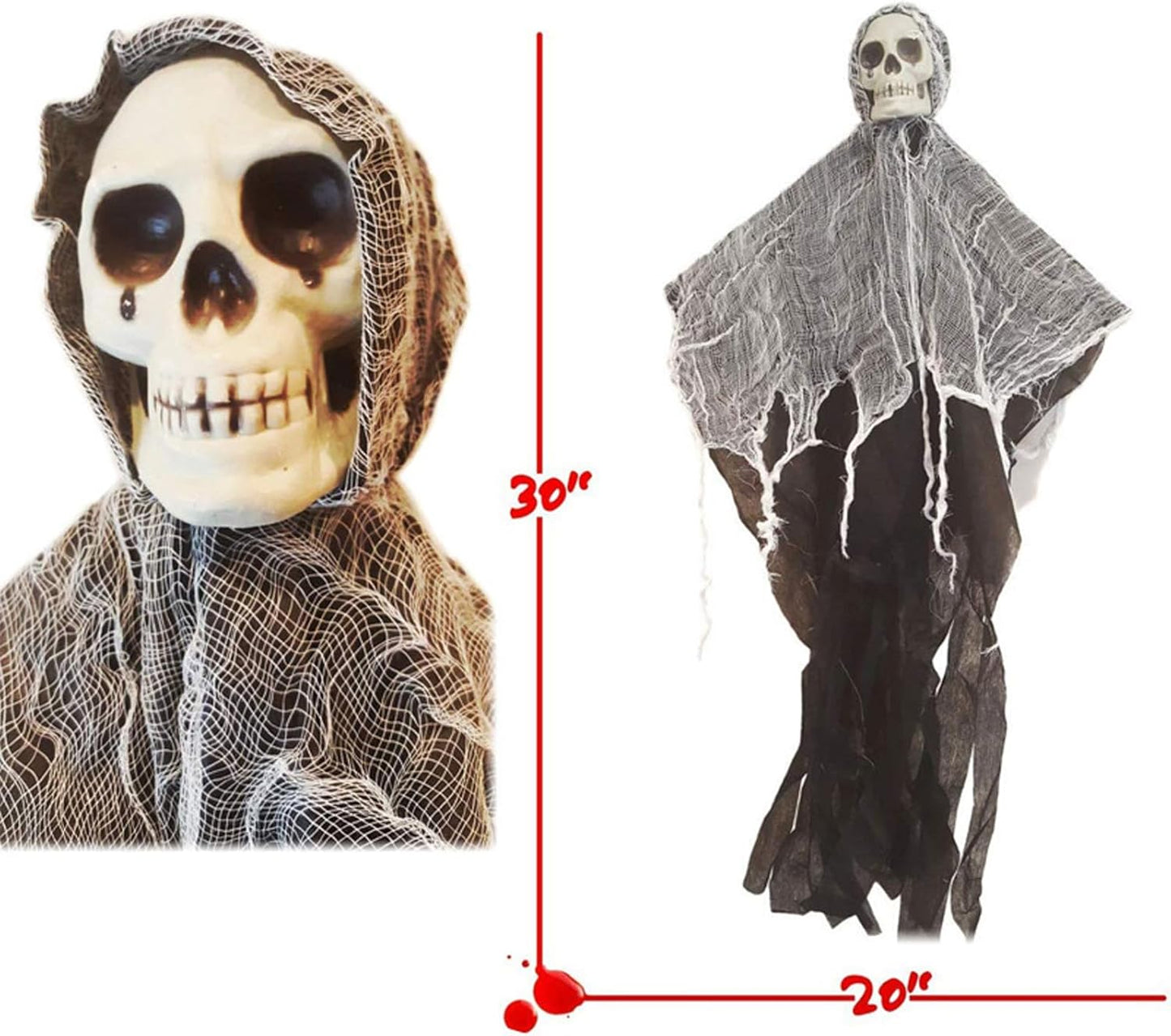 Halloween hanging skull gauze ghost - naotstore