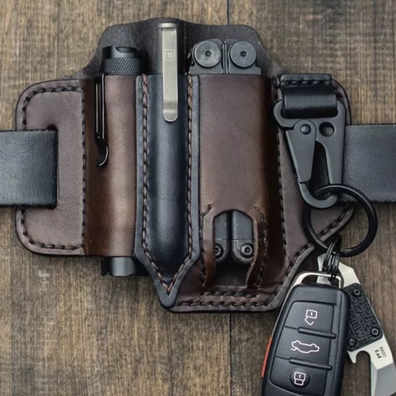 💥This week's specials - Men's Genuine Leather EDC Belt Loop Waist Outdoor Multitool Sheath - naotstore