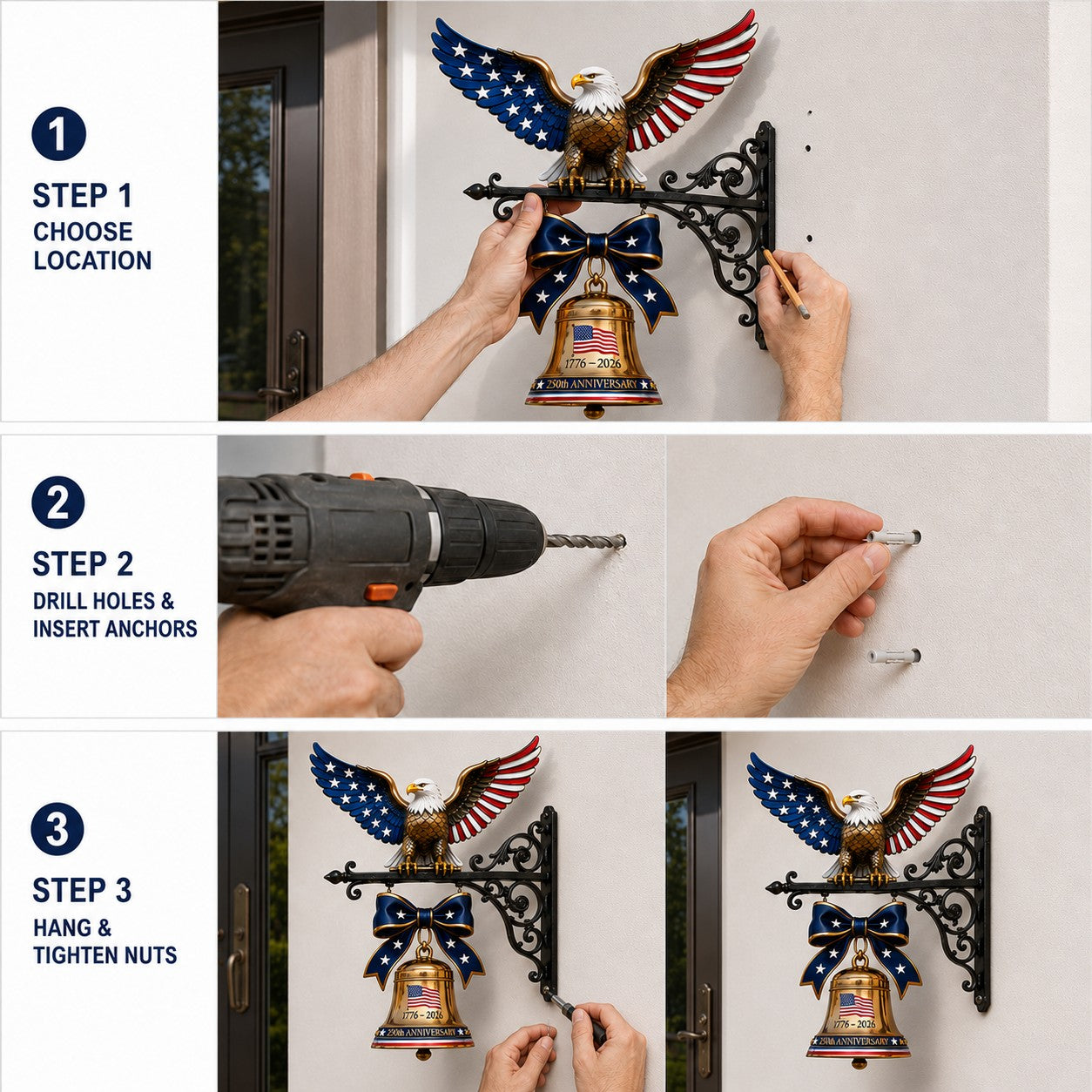 🔔🦅Spirit of Liberty Eagle Bell | 1776–2026 America Semiquincentennial Decor