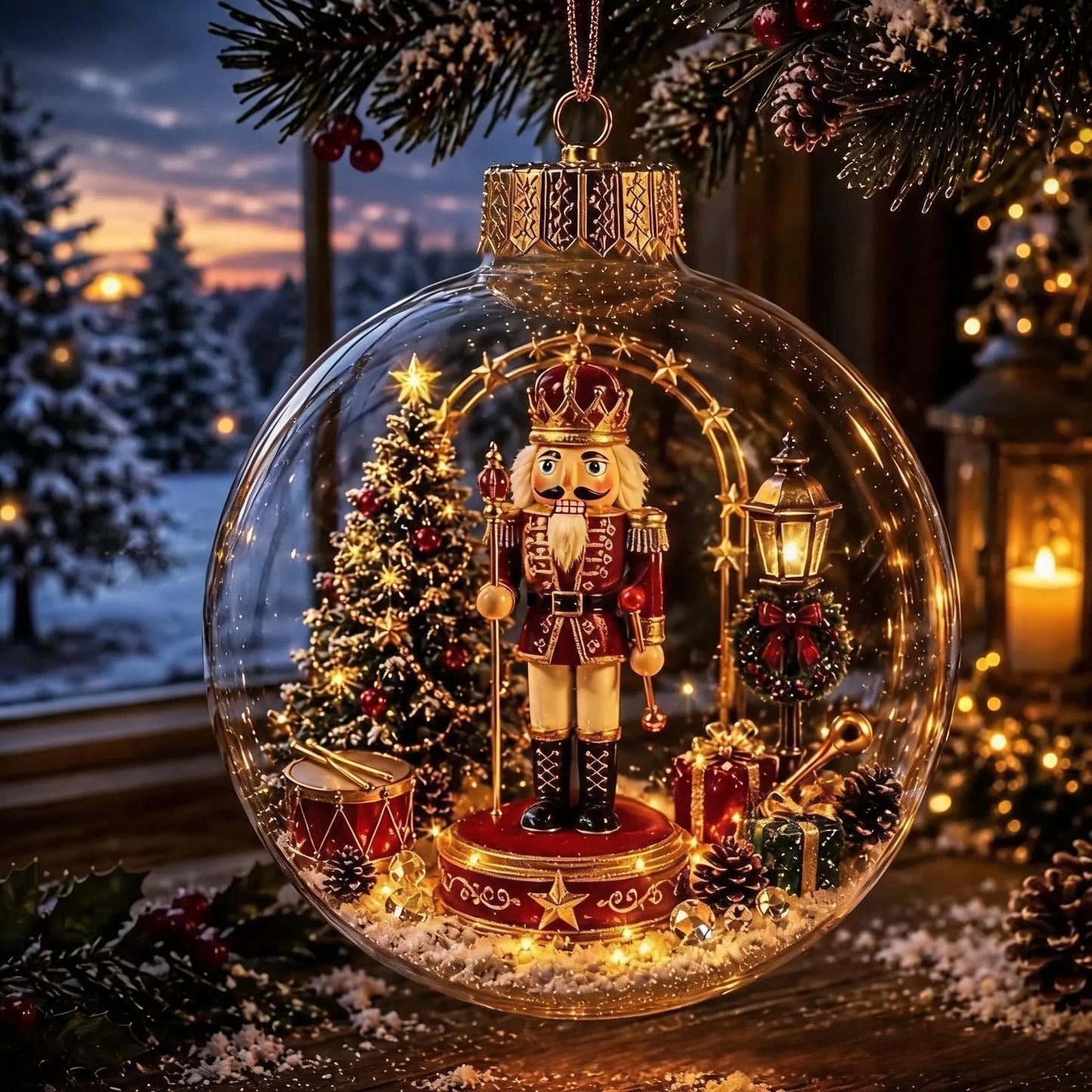 🎄Glowing Christmas Diorama Ornament✨Tiny Winter World Decor