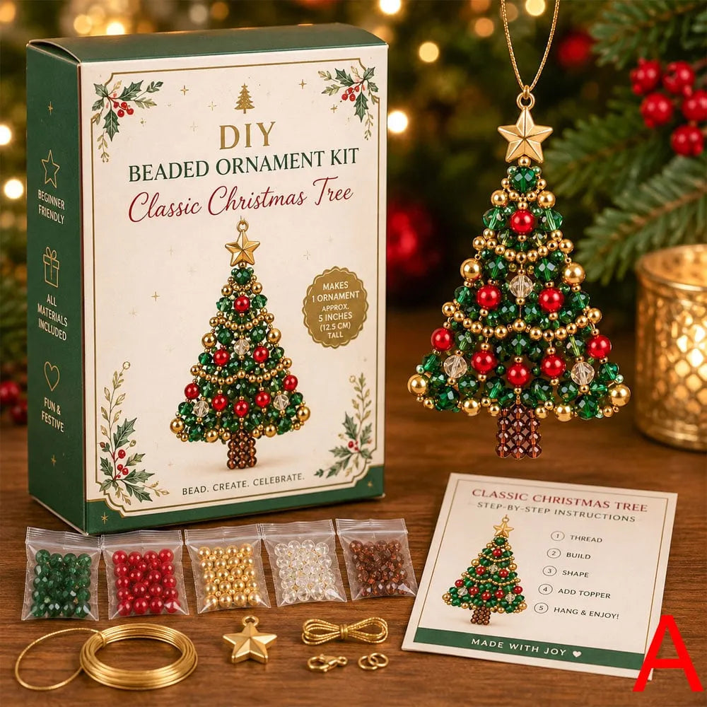 ✨🌲DIY Christmas Tree Beaded Ornament Kit｜Fun Holiday Craft