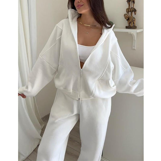 Naotstore - Triple Threaded High-Neck Casual Sportswear 2-piece set
