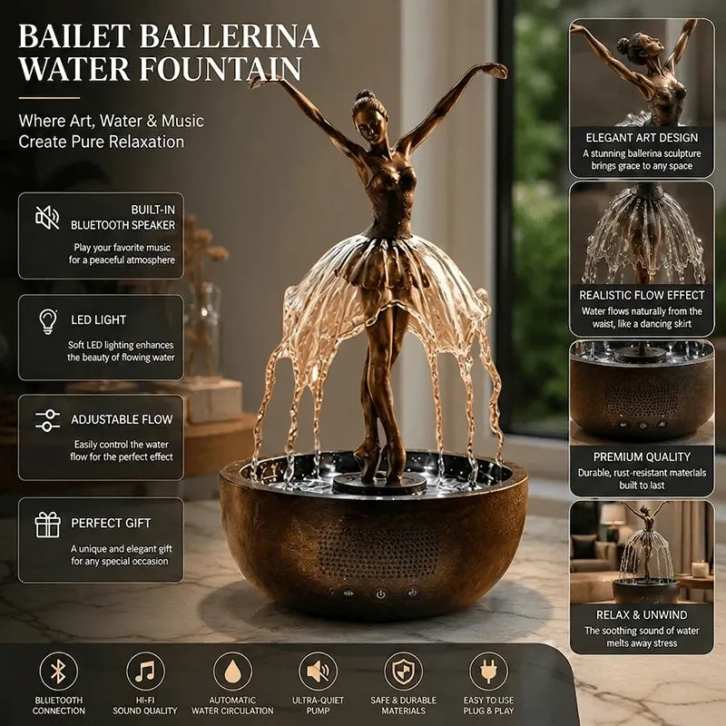 💥Hot Selling 💃🩰Elegant Ballet Dancer Desktop Fountain