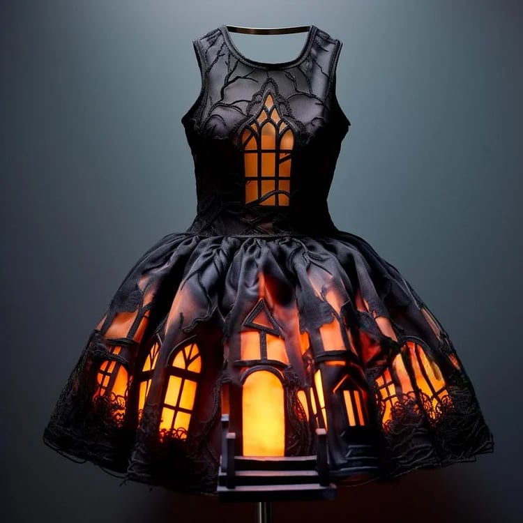 These stunning Halloween Silhouette Dresses Will Light Up Your Spooky Season!(Glow is a picture effect) - naotstore