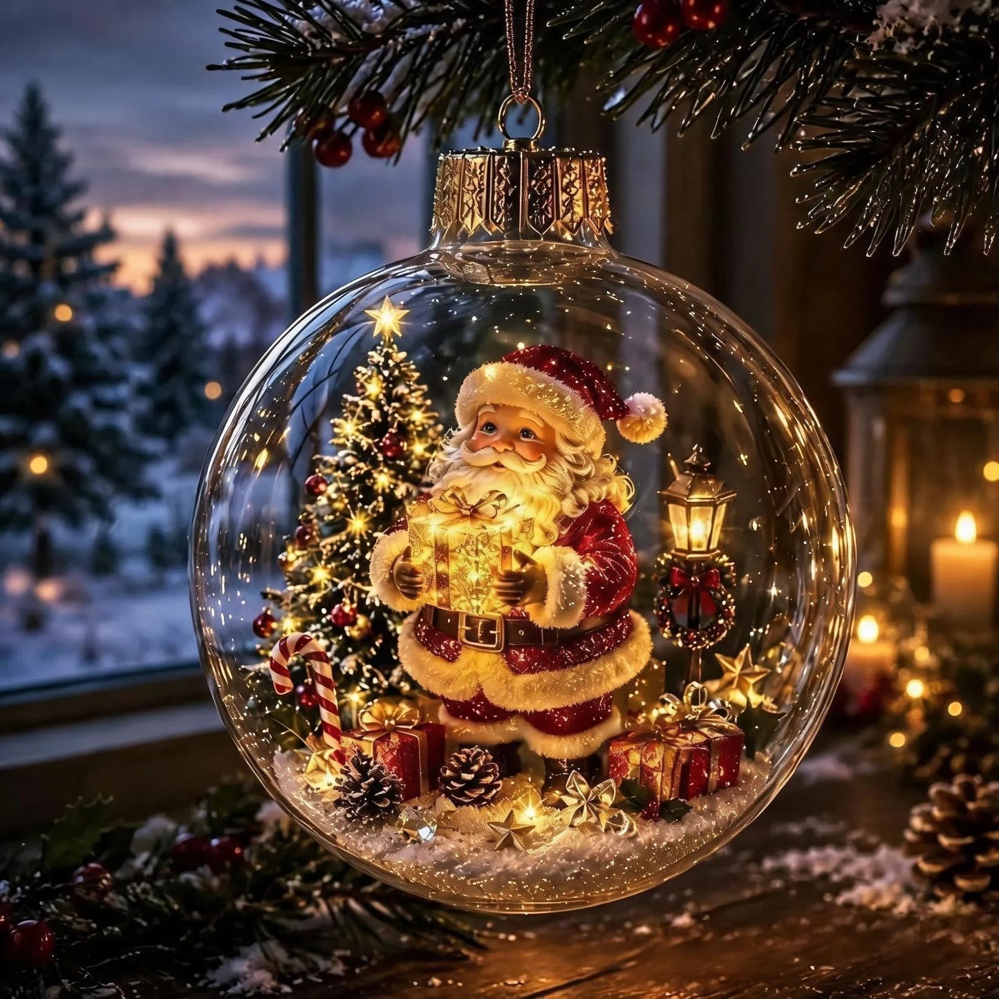 🎄Glowing Christmas Diorama Ornament✨Tiny Winter World Decor