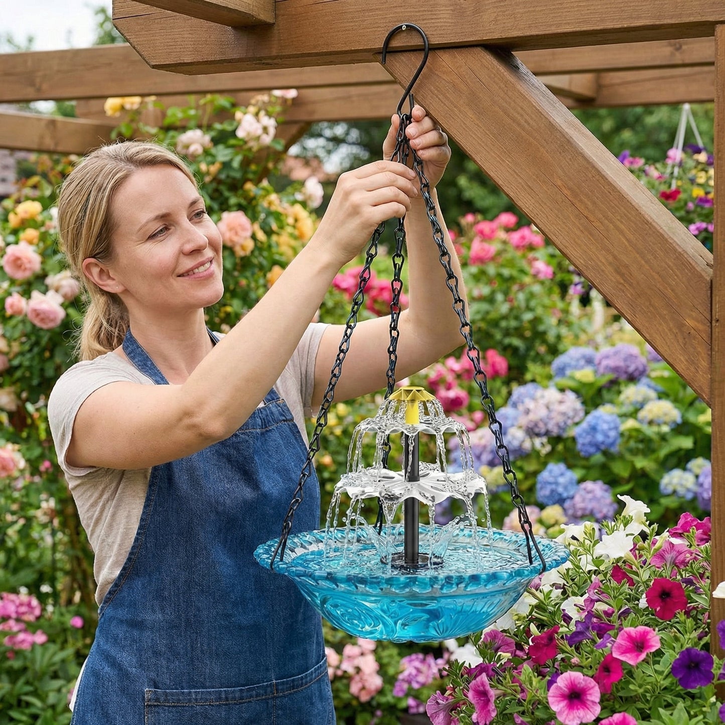 🕊️Bring Birds To Your Garden｜Hanging Solar Water Fountain Bird Bath