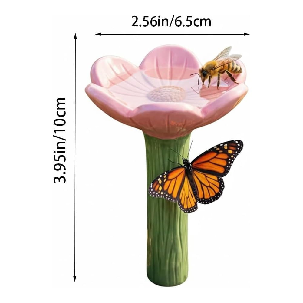 🌻🐝Flower-shaped bee watering station – Ceramic garden watering cup