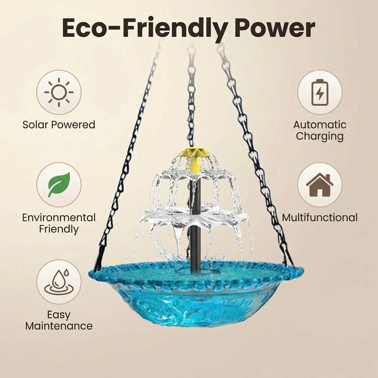 🕊️Bring Birds To Your Garden｜Hanging Solar Water Fountain Bird Bath