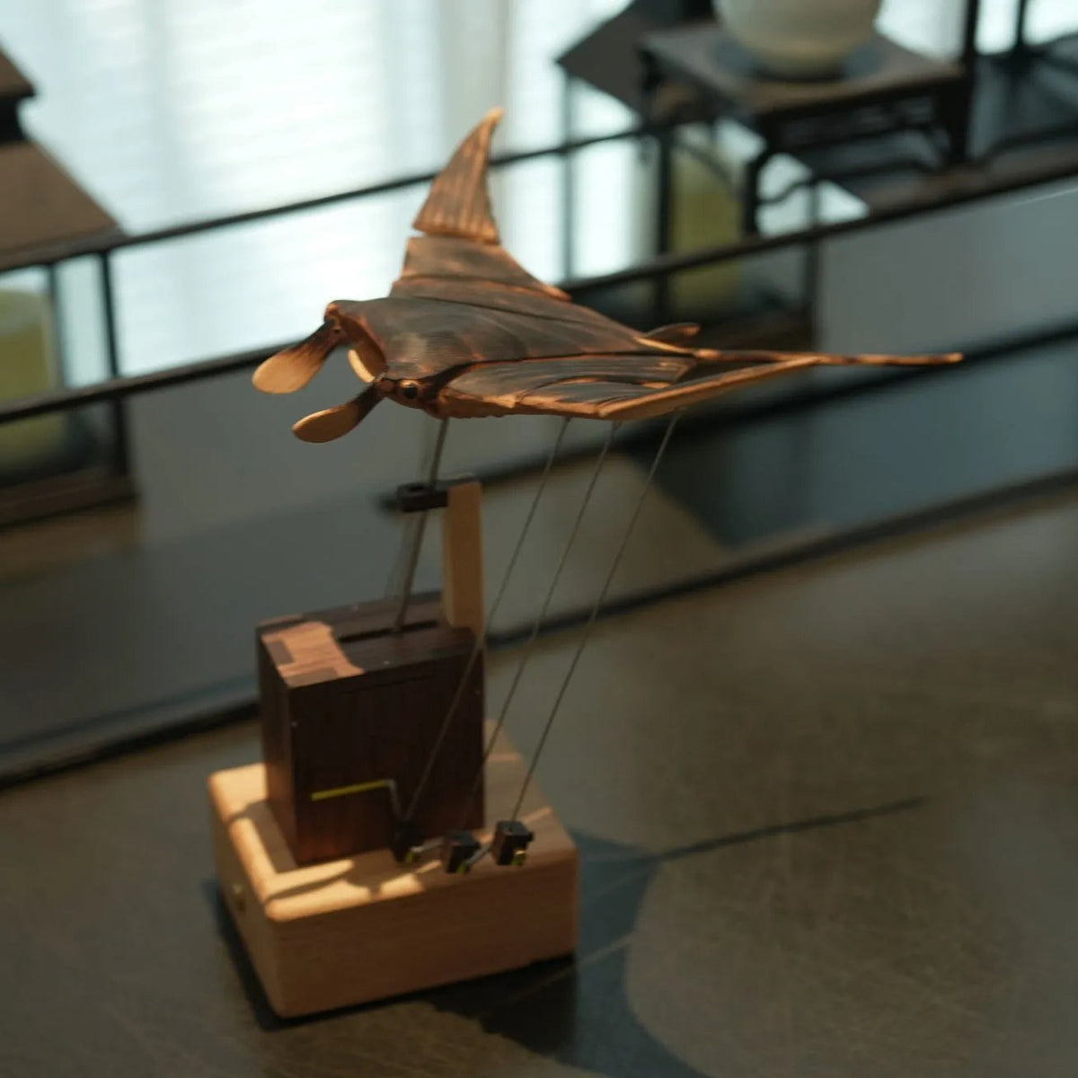 Upgraded Handmade Wooden Electric Bionic Manta Ray Ornament