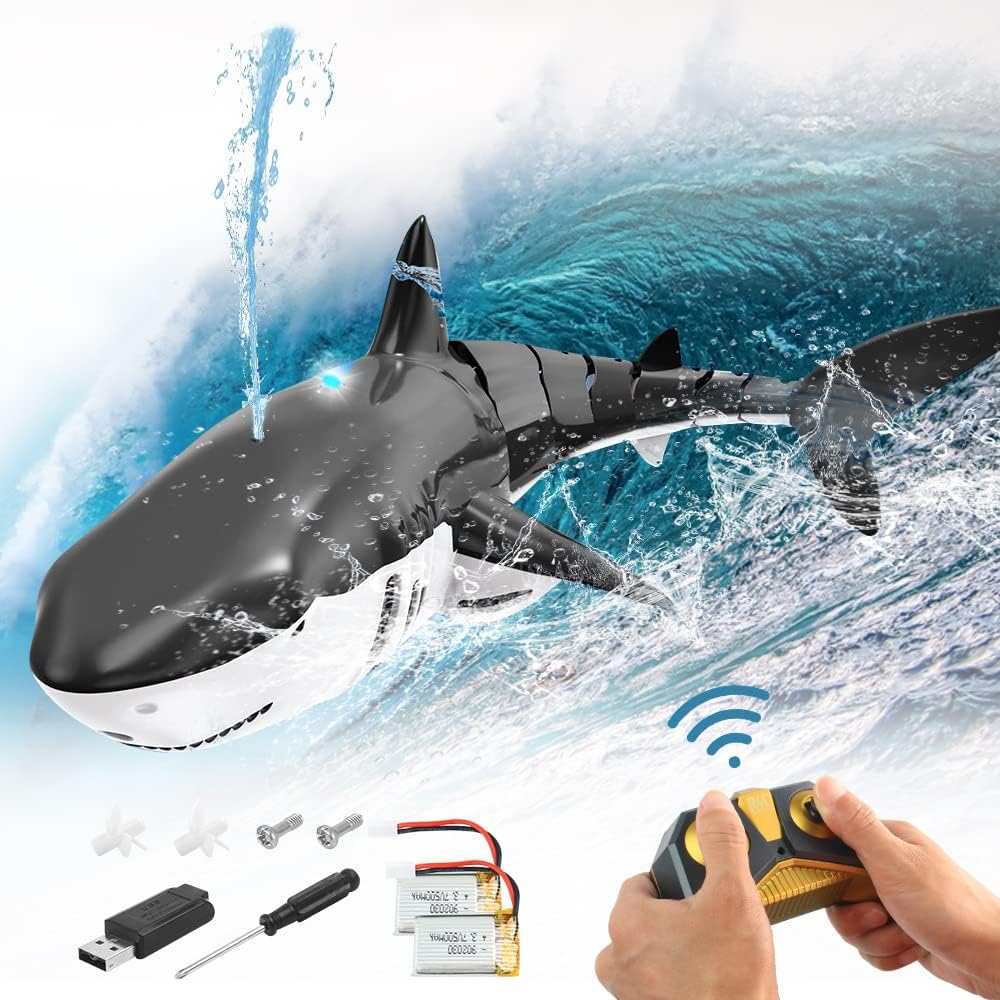 🎁Hottest recommendations - Remote Control Shark Toy with Light &Spray - naotstore