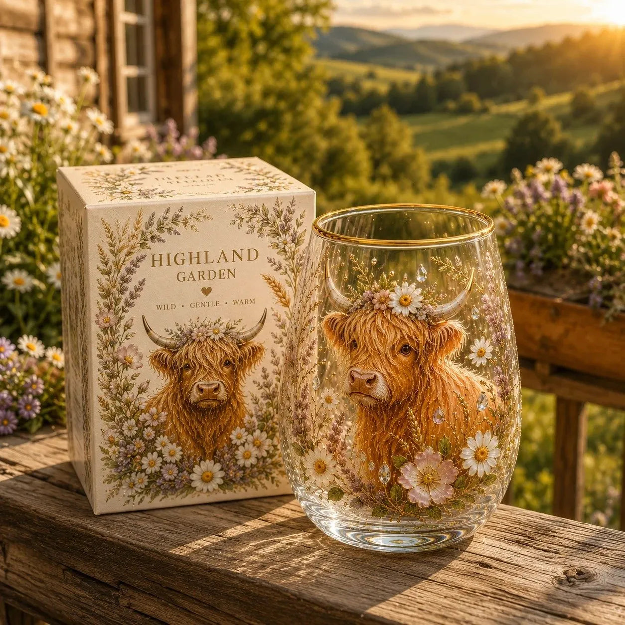 ☀️🌻Limited Edition Sunshine Garden Floral Glass