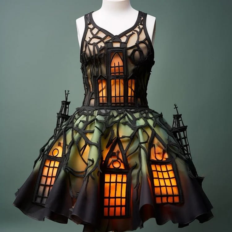 These stunning Halloween Silhouette Dresses Will Light Up Your Spooky Season!(Glow is a picture effect) - naotstore