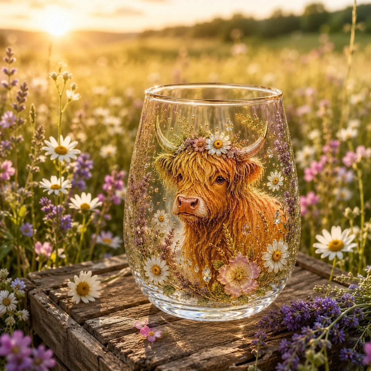 ☀️🌻Limited Edition Sunshine Garden Floral Glass