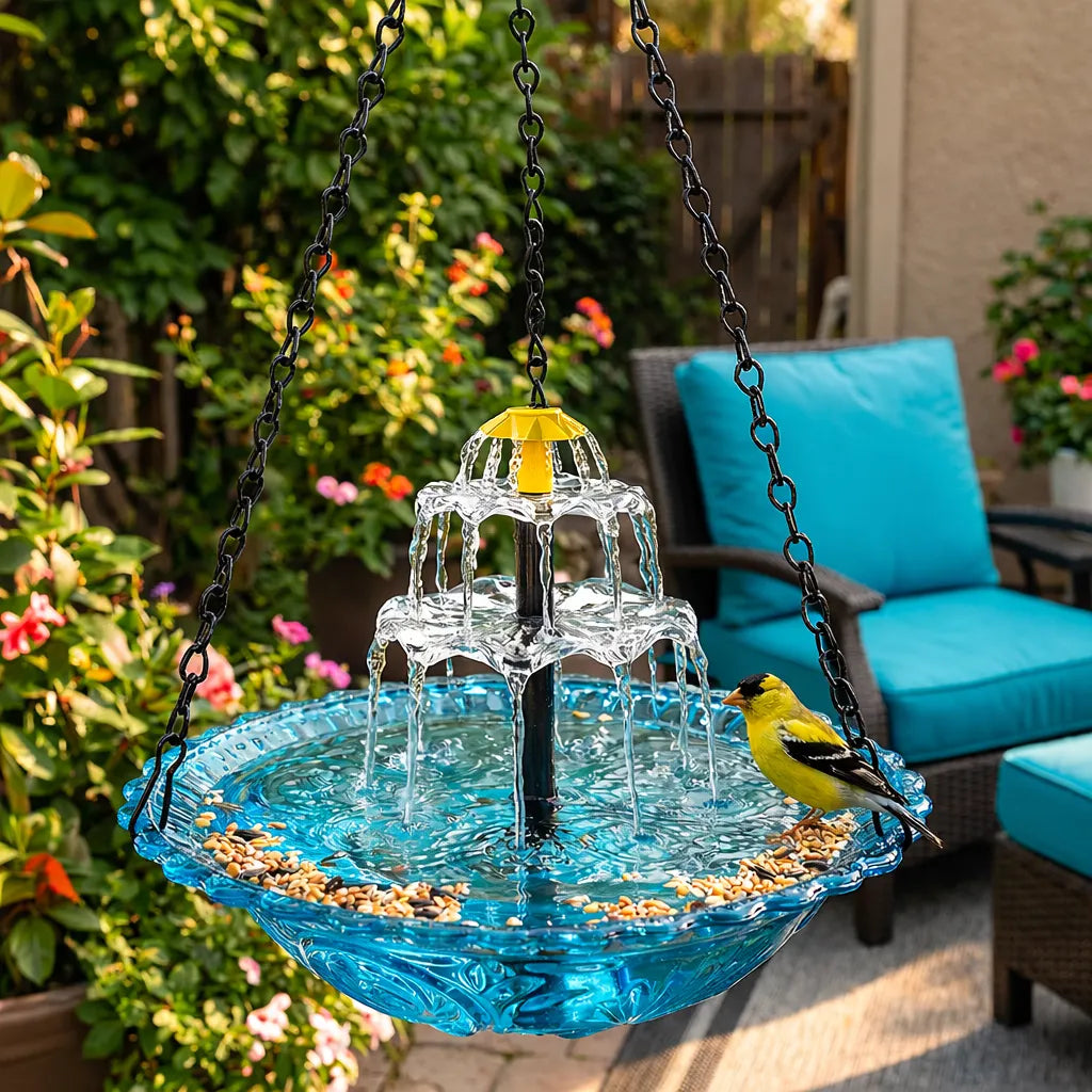 🕊️Bring Birds To Your Garden｜Hanging Solar Water Fountain Bird Bath