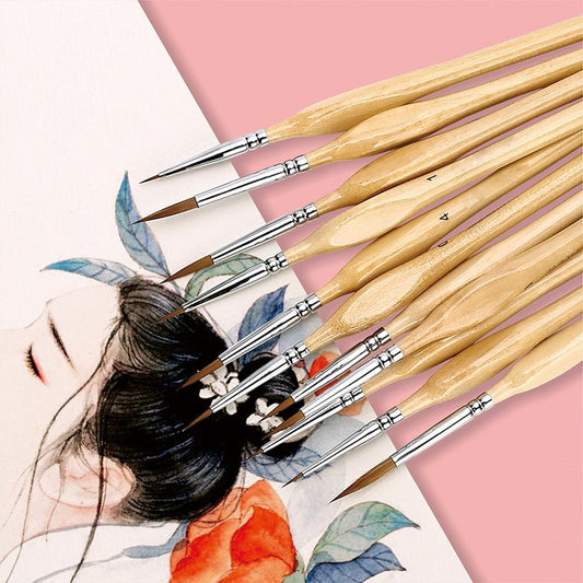 Naotstore - 11 Pcs Miniature Detail Paint Brush Set