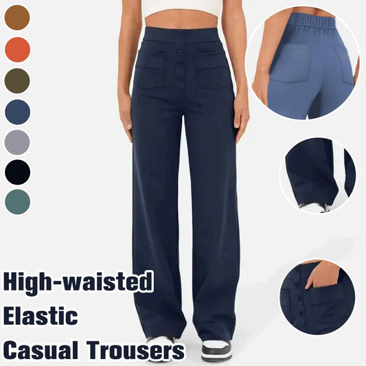 💥🔥Hottest products this month - High-waisted Elastic Casual Trousers - naotstore