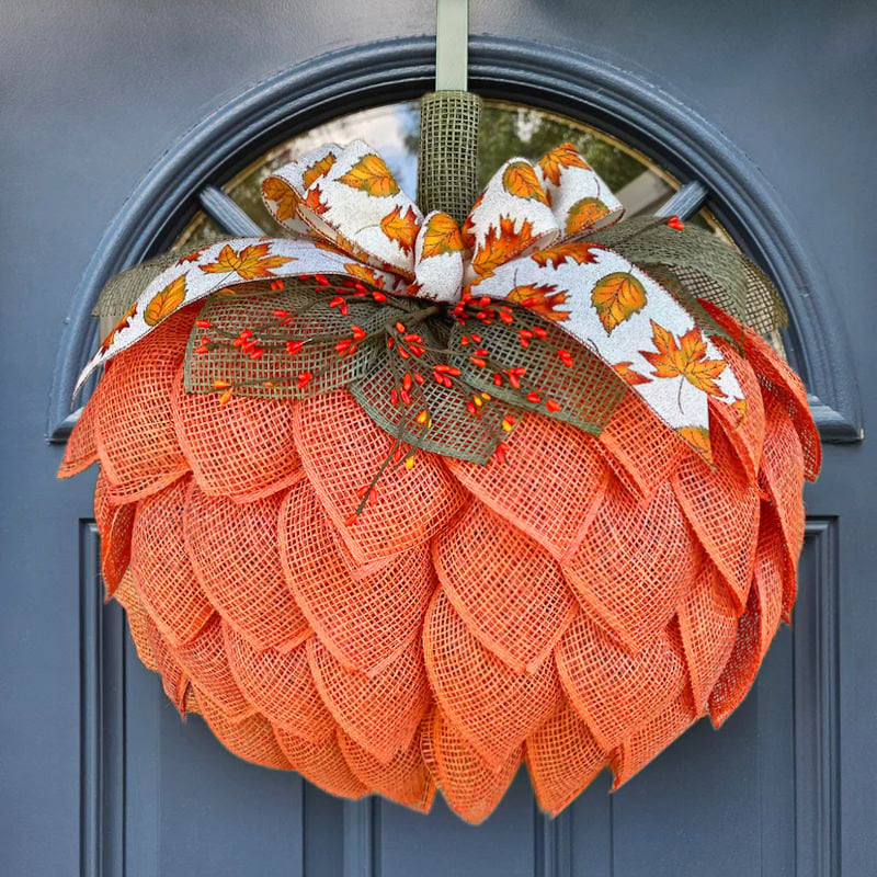 🍁Last day! 💥Special sale - Farmhouse Pumpkin Wreath For Front Door - naotstore