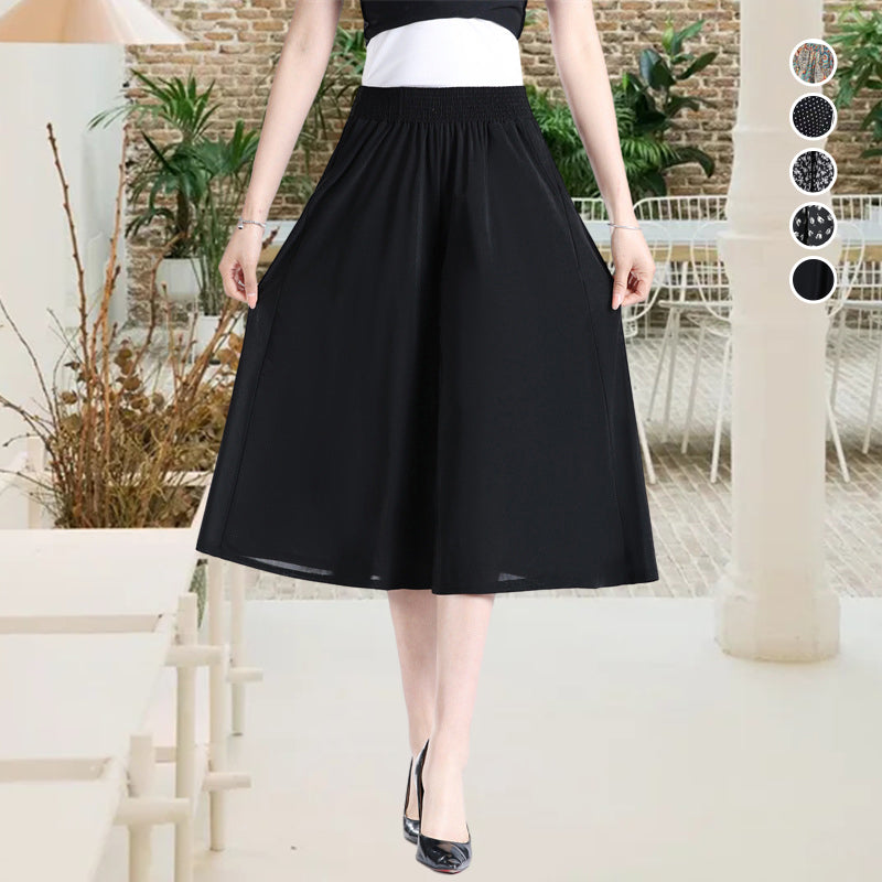 🔥Last day! 💥Special sale - Women's High Elastic Waist Pleated Chiffon Wide Leg Culottes - naotstore