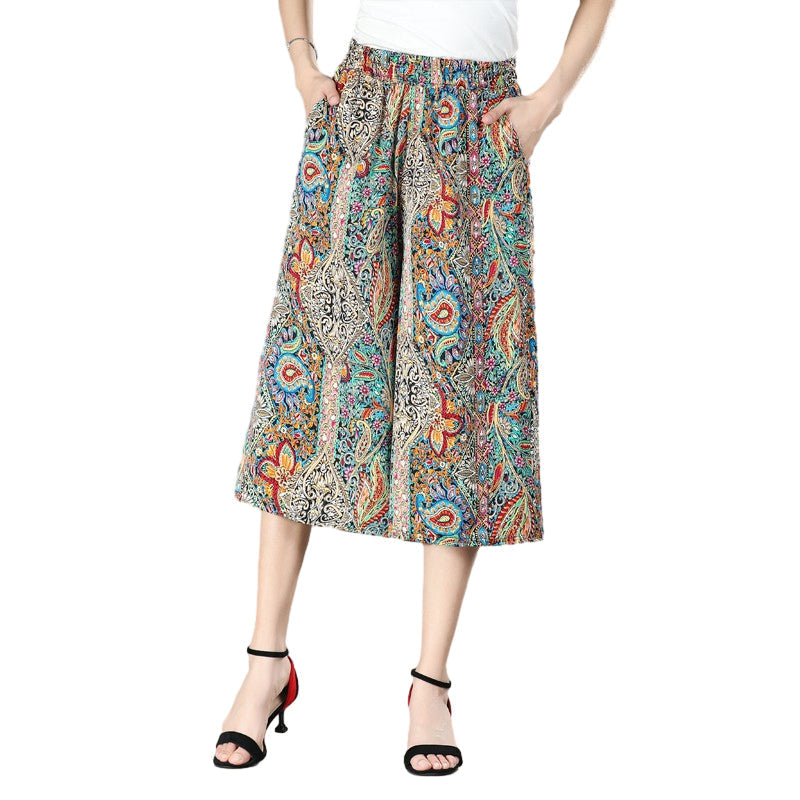 🔥Last day! 💥Special sale - Women's High Elastic Waist Pleated Chiffon Wide Leg Culottes - naotstore